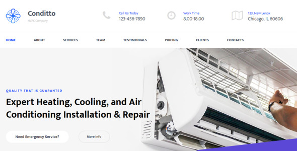 шаблон hvac premium moto cms 3