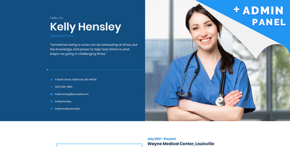 персональная страница адаптивный шаблон целевой страницы