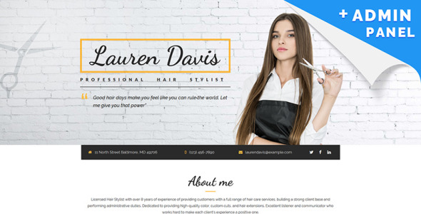 отзывчивый шаблон целевой страницы парикмахерской