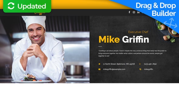 шаблон целевой страницы executive chef cv motocms 3