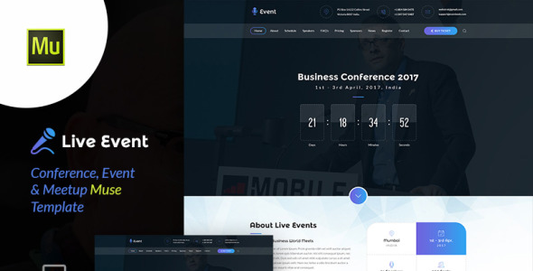 шаблон muse conference &amp; meetup