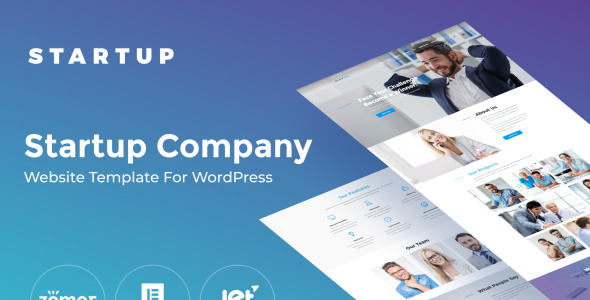 стартап компании одна страница wordpress тема
