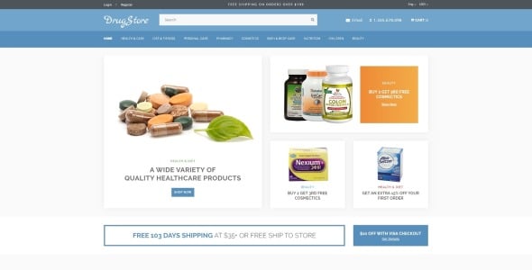 отзывчивый шаблон сайта аптеки шаблон opencart