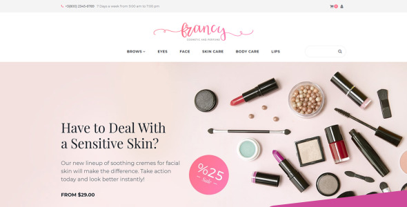 шаблон электронной коммерции магазина косметики motocms