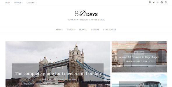 travel blog wordpress тема