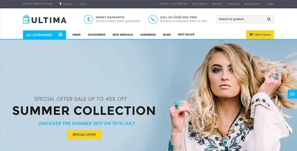 многостраничный шаблон сайта модного магазина