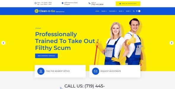 клининговые услуги wordpress тема