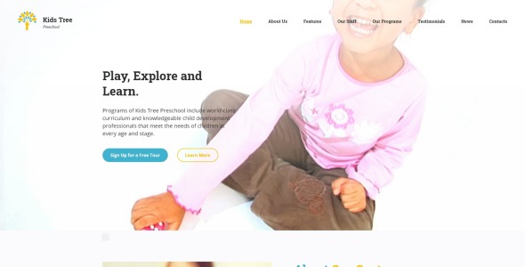 шаблон целевой страницы kids tree дошкольного возраста