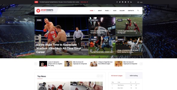 спортивные новости joomla шаблон