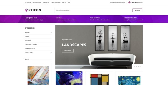 художественная галерея магазин magento тема
