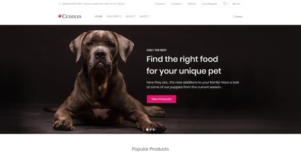 тема зоомагазина woocommerce