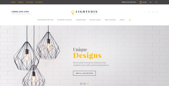 тема магазина освещения prestashop