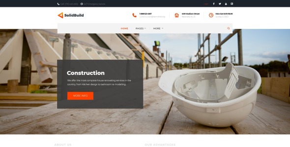 строительная компания wordpress тема