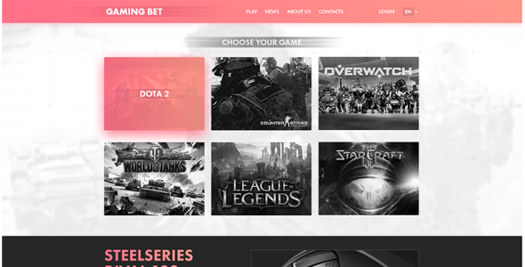 PSD шаблон на тему игровой портал