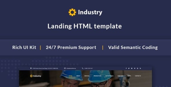 шаблон целевой страницы bootstrap промышленной компании