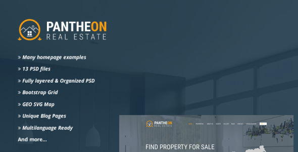 PSD шаблон на тему агентство недвижимости