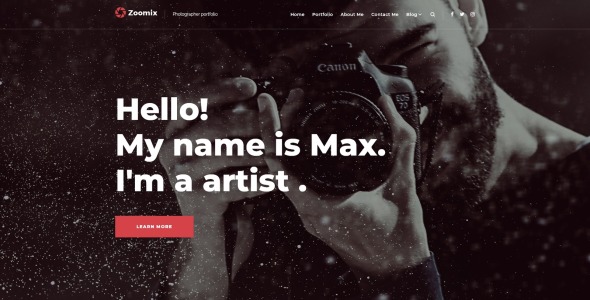 zoomix фотографы портфолио фотогалерея wordpress тема