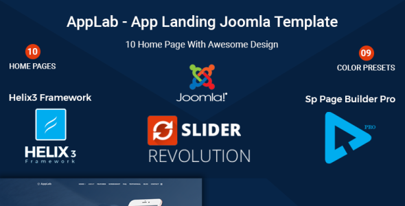 шаблон посадки приложения joomla