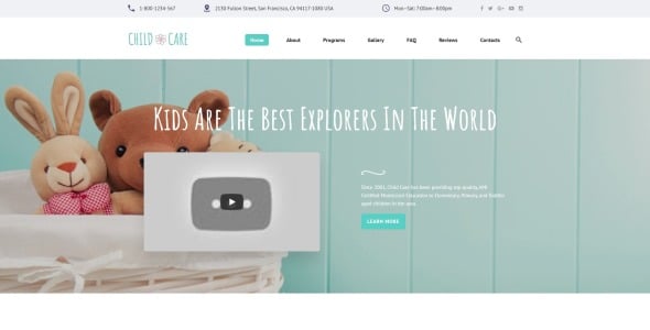 шаблон сайта дневного ухода