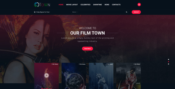 PSD шаблон на тему видео-магазин