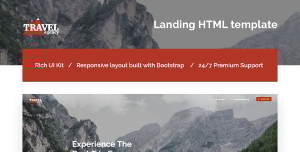 отзывчивый шаблон целевой страницы туристического агентства