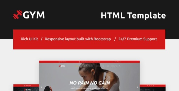адаптивный шаблон сайта для фитнеса и тренажерного зала