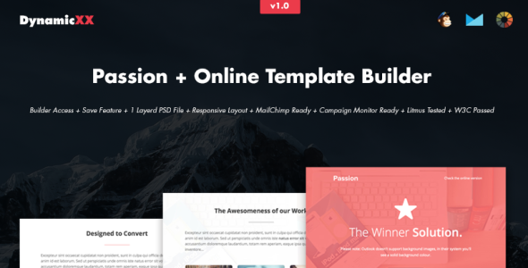 passion html email + online builder newsletter template