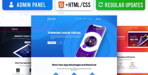 универсальный шаблон целевой страницы мобильного приложения