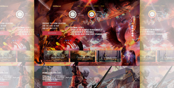 PSD шаблон на тему игровой