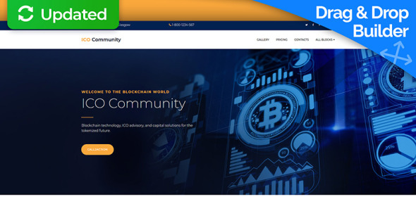шаблон целевой страницы ico community motocms 3 landing page template