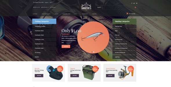 рыбалка отзывчивый шаблон opencart