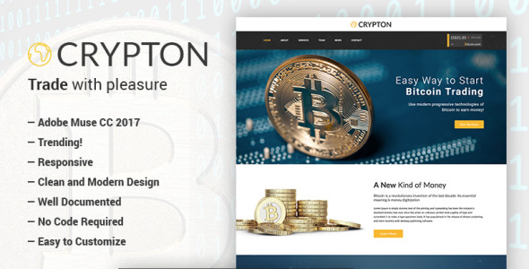 шаблон bitcoin и cryptocurrency muse