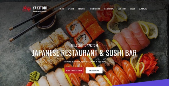 японский и суши-ресторан moto cms 3 шаблон