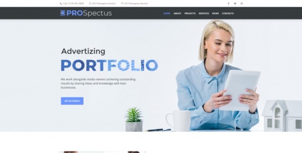 рекламный портфель moto cms html шаблон