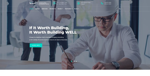 строительная компания wordpress тема