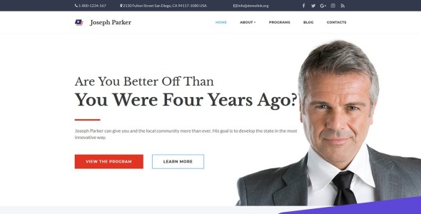 шаблон political candidate moto cms 3