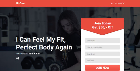 шаблон muse целевой страницы тренажерного зала