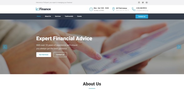 шаблон целевой страницы финансового консультанта html5
