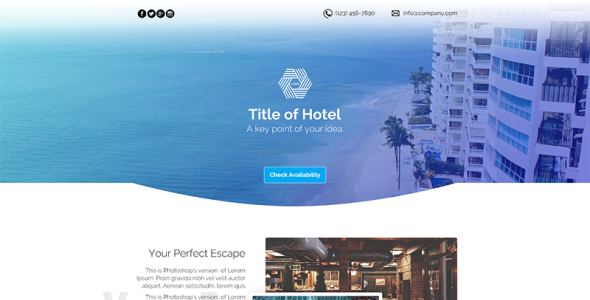 PSD шаблон на тему отзывы об отелях