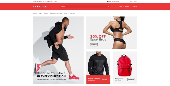 шаблон магазина спортивной одежды opencart
