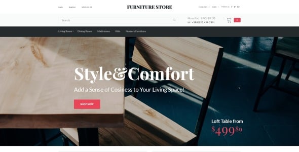 шаблон opencart мебельного магазина