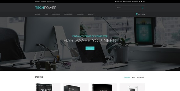 шаблон opencart магазина оборудования