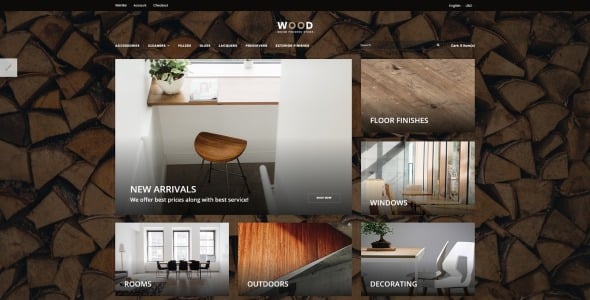 деревянная отделка отзывчивый шаблон opencart