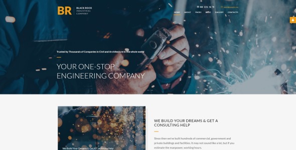 промышленная компания профессиональный шаблон parallax joomla