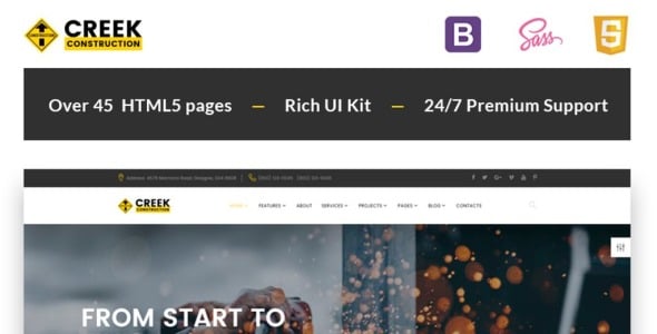 шаблон сайта строительной компании html5