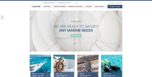 морской магазин отзывчивый шаблон opencart