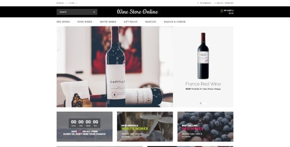 винный магазин отзывчивый шаблон opencart