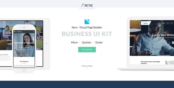 универсальный бизнес с шаблоном целевой страницы novi builder