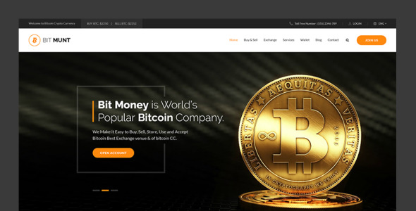 шаблон целевой страницы биткойн криптовалюта