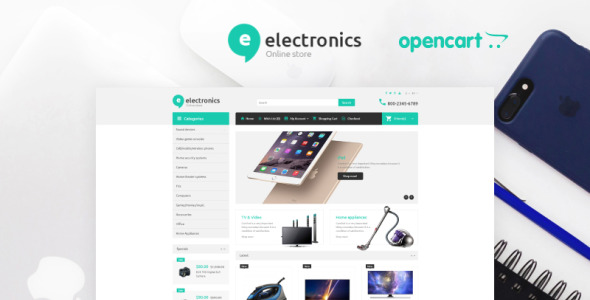 электронный интернет магазин opencart шаблон